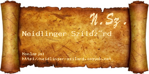 Neidlinger Szilárd névjegykártya