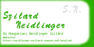 szilard neidlinger business card