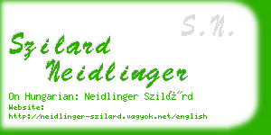 szilard neidlinger business card